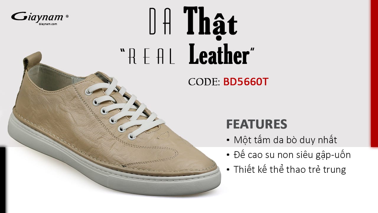 Giày thể thao nam thời trang màu trắng sữa